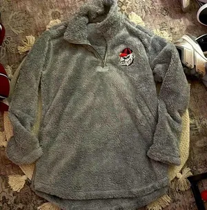 Collegiate Outfitters Georgia Bulldogs collegiate Sherpa side zip Gray Fleece Quarter-Zip Pullover thumbnail 1