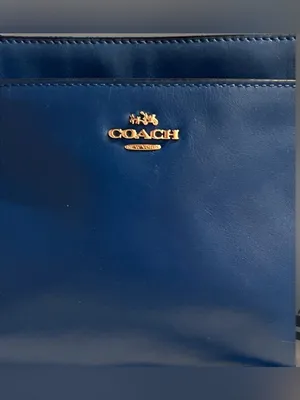 Coach East West Swingpack Crossbody Bag Blue Leather 52638 Beautiful In and Out thumbnail 4