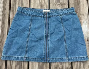 altar’d state | size medium denim skirt with zipper thumbnail 1