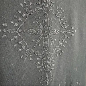 Unique Vintage VTG Ypsilon Donna Black Mesh Sheer Sleeve Top Gothic Ornate Y2K Romantic Goth L thumbnail 4