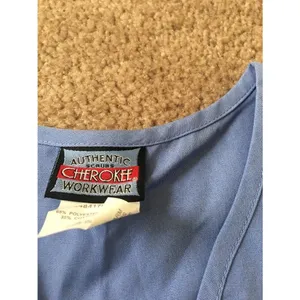 Cherokee Women's Scrub Top Nurse Medical Hospital Size XS Blue thumbnail 4