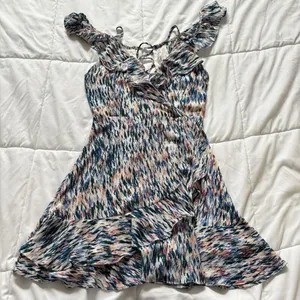 Olivaceous Mini Dress Womens Size Medium‎ Ruffle Bohemian Milkmaid Coquette thumbnail 1
