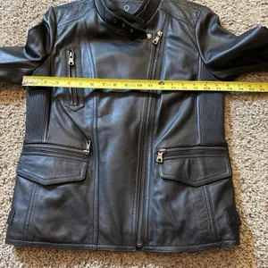 Blackey Women's Lamb Black Leather Nappa Moto Jacket Size 77 Medium thumbnail 8