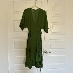 Reformation Karen Wrap Dress‎ in Moss NWT S thumbnail 5