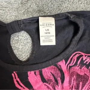 Y2K Scene Black and Pink Peace Sign Top Fits XS thumbnail 4