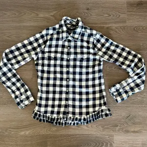 Y2K Victoria’s Secret Pink Buffalo Check Plaid Flannel Shirt XS/S Ruffle Cowgirl thumbnail 2