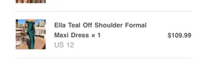 Teal Maxi Dress Beginning Boutique Ella Off-Shoulder Formal thumbnail 3