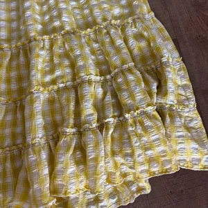 free people yellow gingham raw edges halter maxi dress thumbnail 5