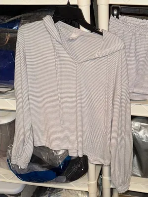 Project social t medium Striped Hoodie and Shorts Set thumbnail 1