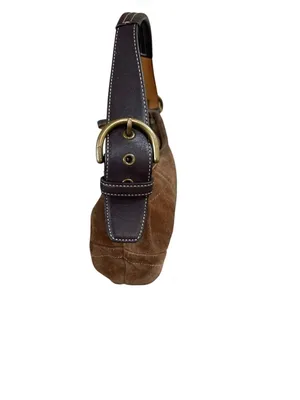 Coach D3S-9503 Suede Leather Shoulder Bag Handbag Brown Vintage thumbnail 4