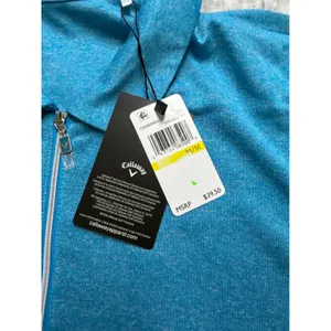 Callaway Womens‎ Med Opti-Dri Quarter Zip Polo Shirt Vivid Blue Heather NWT M thumbnail 3