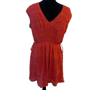 Chelsea & Violet Dress Boho Tassels Sequin ShortSleeve Vneck India Spice Med.NEW thumbnail 2