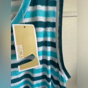 Michael Michael KORS Teal, Turquoise and White Striped Dress. thumbnail 7