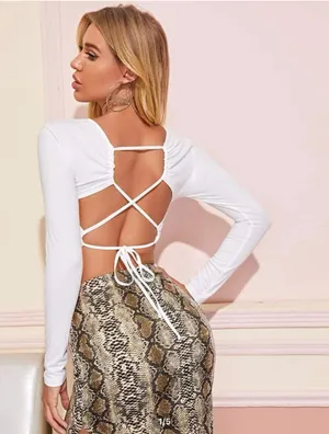 SheIn Open Back Top thumbnail 2