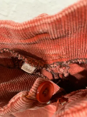 Orange/Coral Corduroy Low-Rise Capris thumbnail 4