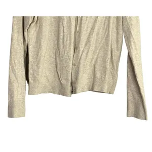 J.Crew Cotton Button Down Long Sleeve Crew Neck Sweater Cardigan S Cream #2304 thumbnail 3