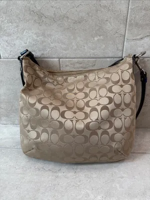 Coach Penelope Signature Sateen Convertible Hobo / Shoulder Bag Tan F19232 thumbnail 5
