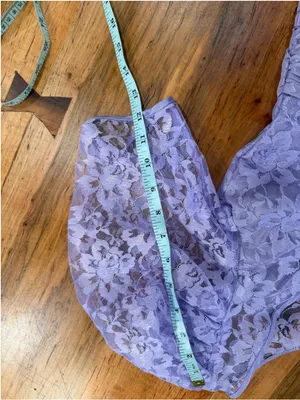 Vintage 80s Lavender Taffeta Lace Midi Prom Dress ILGWU 14 thumbnail 11