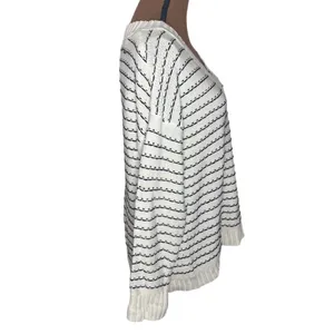 Westport Dressbarn chunky knit v-neck stitch detailed oversized sweater size XL thumbnail 3