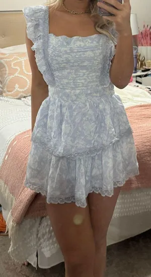 Boutique blue and white mini dress thumbnail 1