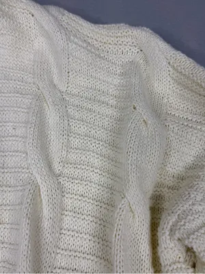 Jack & Missy Aspen Cardigan Womens M Ivory Cable Knit Open Front Pockets NWT Size M thumbnail 3