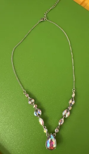 Paparazzi Royal Rendezvous Iridescent Necklace Teardrop Rhinestones Marquise AB thumbnail 1