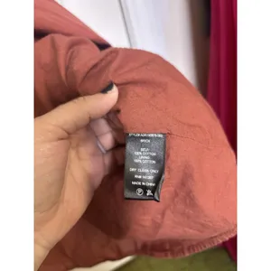 ASTR the Label Poplin Puff Sleeve Tiered Midi Dress L Square Neck Rust Cottage thumbnail 9