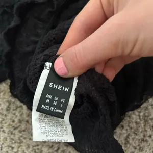 SHEIN Black Flutter Sleeve Smocked Blouse thumbnail 3