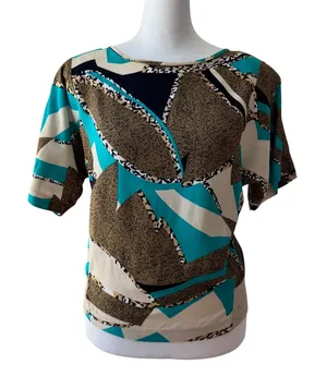 Vintage ‘70s Campus Casuals of California Short Sleeve Blouse w/ Shoulder Pads thumbnail 1