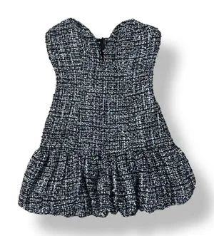 Do + Be Tweed Indie Strapless Deep V-Neck Ruffle Mini Dress Size Small Cocktail‎ thumbnail 1
