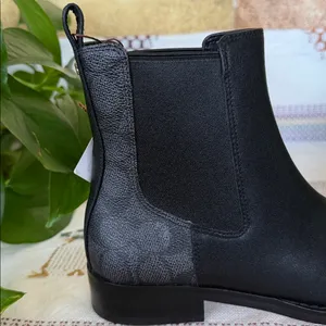 NEW Coach Women’s Meredith Signature Canvas Chelsea Ankle Black Boots, Size 6B thumbnail 15