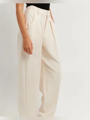 Dissh Jackson Tapered Trouser Pants 2 Cream Minimal Clean Girl Scandi Work Chic thumbnail 2