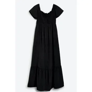 Kaileigh Womens Maternity A-Line Maxi Dress XS Black Cottage Boho Milkmaid thumbnail 2