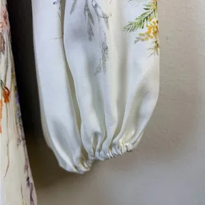Miss Rosier Floral Long Sleeve Dress belted flare skirt thumbnail 4