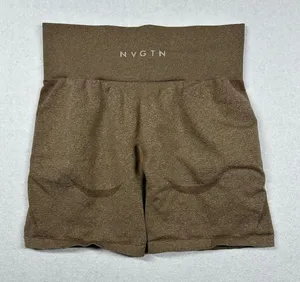 NVGTN Women’s Seamless Sculpt Navigation Shorts Size M Brown Scrunch Athletic thumbnail 1