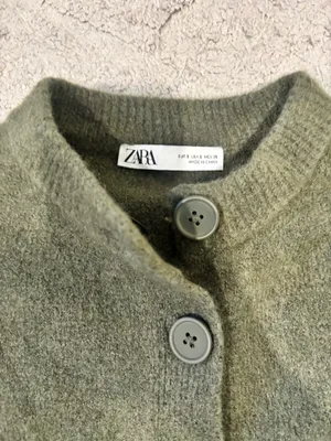 Olive Green ZARA Sweater Knit Cardigan thumbnail 2