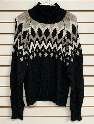 Gianni Bini Fair Isle‎ Mock Neck Knit Sweater SEE DETAILS REGARDING COLOR OF SWEATER. thumbnail 1
