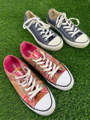 Converse Blue & Pink Digital Floral Ankle Low Lace Up Casual Sneaker thumbnail 1