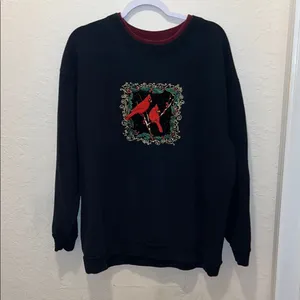 Vintage Embroidered Cardinal Grandma Sweater thumbnail 2