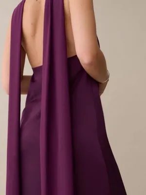 RARE NWT Few Moda Alessia Maxi Dress size XL Grape Purple o.p.t thumbnail 3