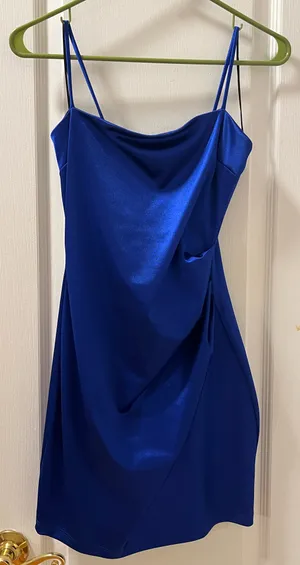 Windsor Blue satin mini dress thumbnail 2