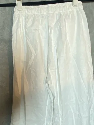 White Made in Italy Coastal Breathable quiet luxury White Pants Boho‎ Small thumbnail 8