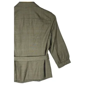 Banana Republic Blazer Womens 4 Wool Belted 3 Button 3/4 Sleeve Career Brown thumbnail 7