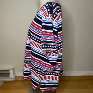 Alfred Dunner Patriotic Americana Top XL Red White Blue Nautical 4th Of July GUC thumbnail 3
