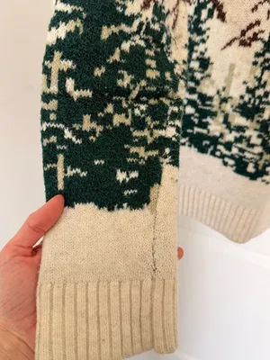 Old Navy Mountain Landscape Intarsia Crew-Neck Cozy Knit Sweater thumbnail 6