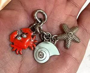 Coach nautical Beachy key chain bag charm cluster crab conch bling starfish Y2K thumbnail 1