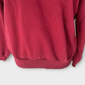 Vintage 90s Cat 3/4 zip Sweatshirt Women's Large L Red Grandmacore Top Stitch thumbnail 6