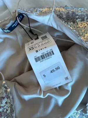 ZARA Sequin Mini Dress Silver thumbnail 2