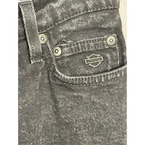 Harley-Davidson Straight Leg Jeans Womens 6P Black Denim Bar & Shield Logo thumbnail 3