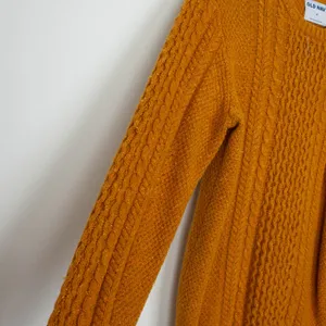 Old Navy Womens Wool Blend Cable Knit Crewneck Pullover Sweater Size M Gold Cozy thumbnail 4